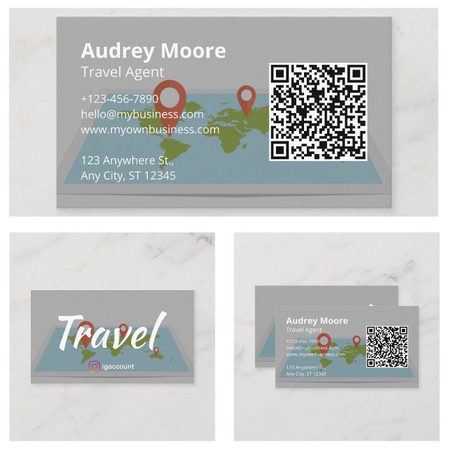 Customizable Travel Agent Business Card (Customizable Travel Agent Business Cards)