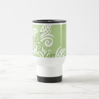Customizable travel comuter thermo mug green leaf