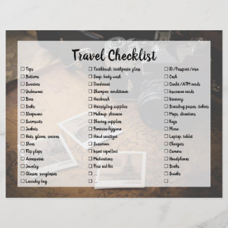 Customizable Travel Packing List Checklist