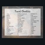 Customizable Travel Packing List Checklist Notepad<br><div class="desc">Neat checklist with all the essentials to pack for your travel. Just tear one page off from this notepad and you're ready to start packing!</div>