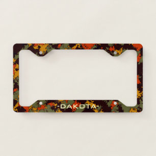 Customizable Trendy Camouflage Abstract Fall Camo License Plate Frame