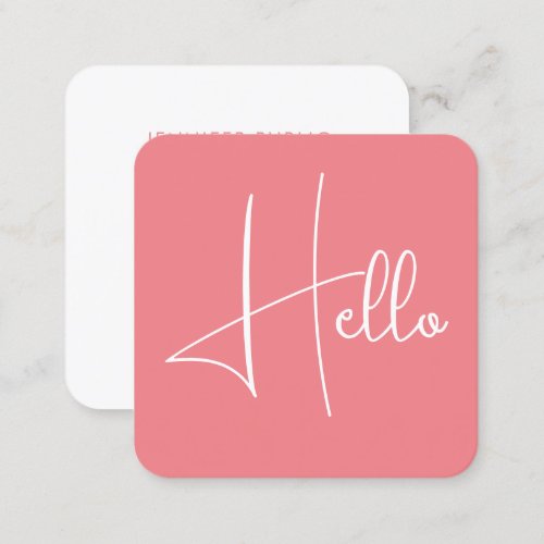 Customizable Trendy Elegant Modern Template Hello Square Business Card