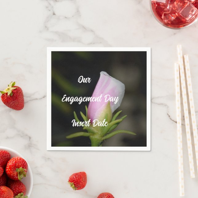 Customizable Trendy Rose Engagement Paper napkin (Insitu)
