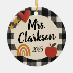 Customizable Trendy Teacher Ornament