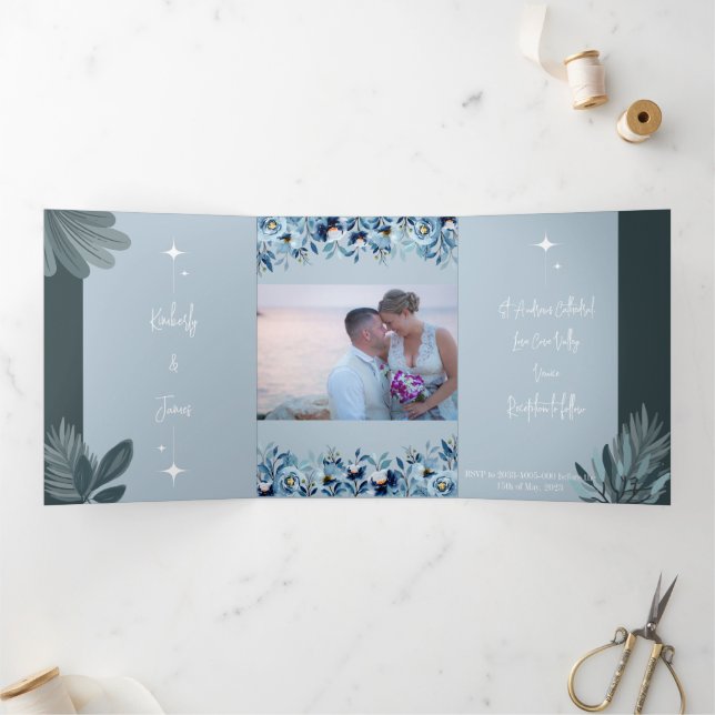 Customizable Trifold Wedding Invitation (Inside)