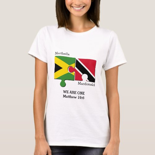 Customizable TRINIDAD JAMAICA Couples T_Shirt