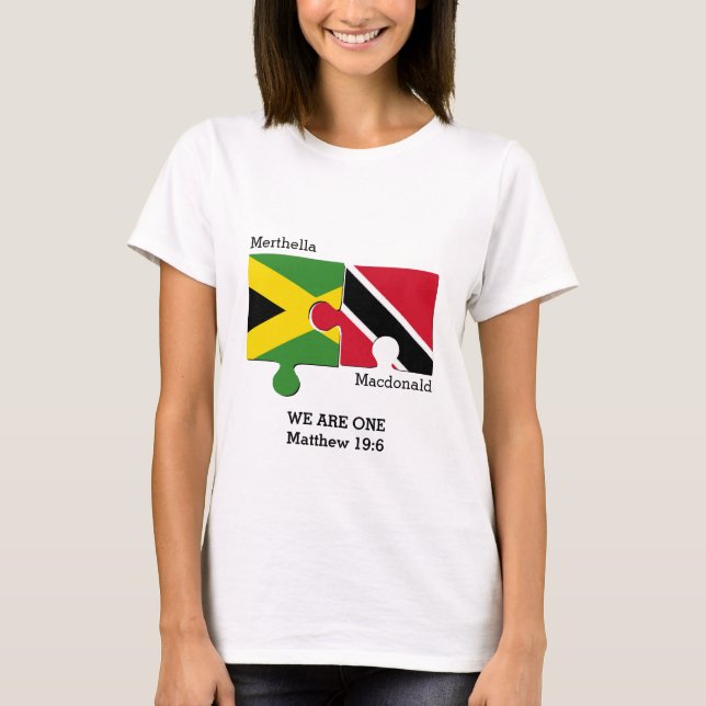 Customizable TRINIDAD JAMAICA Couples T-Shirt (Front)