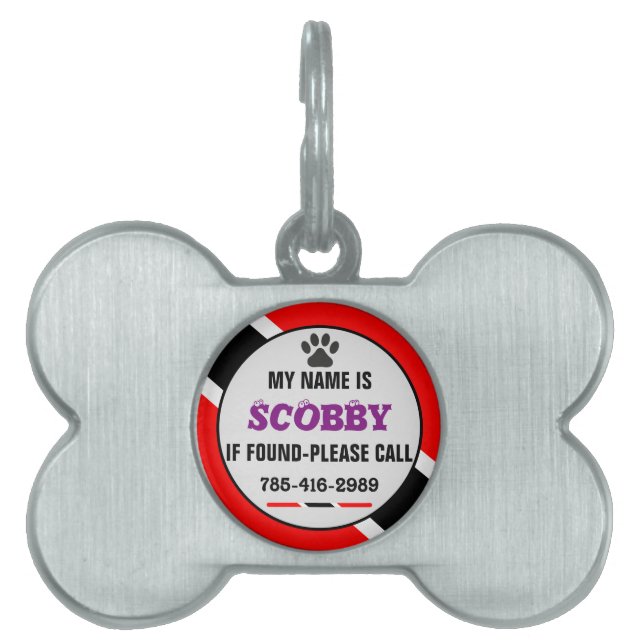 Customizable Trinidad & Tobago Pet ID Tag (Front)