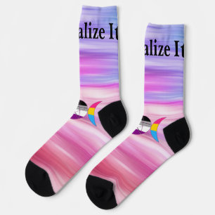 Customizable Triple Goddess Moon Pentacle Pride Socks