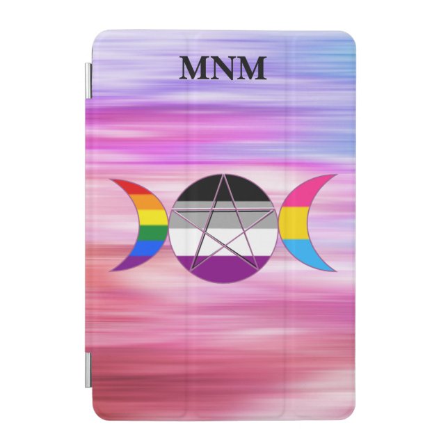 Customizable Triple Moon Goddess Pentacle Rainbow  iPad Mini Cover (Front)