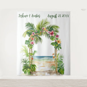 Customizable Tropical Beach Arch Wedding Backdrop