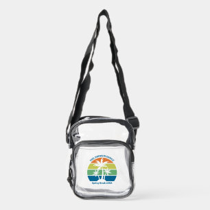 Customizable Tropical Beach Trip Palm Tree Clear Crossbody Bag