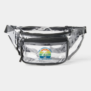 Customizable Tropical Beach Trip Palm Tree Clear Fanny Pack