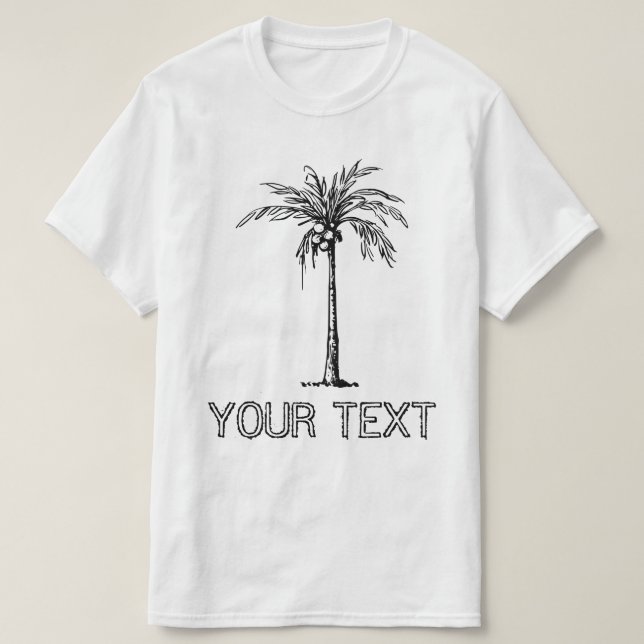 Customizable tropical black & white design T-Shirt (Design Front)