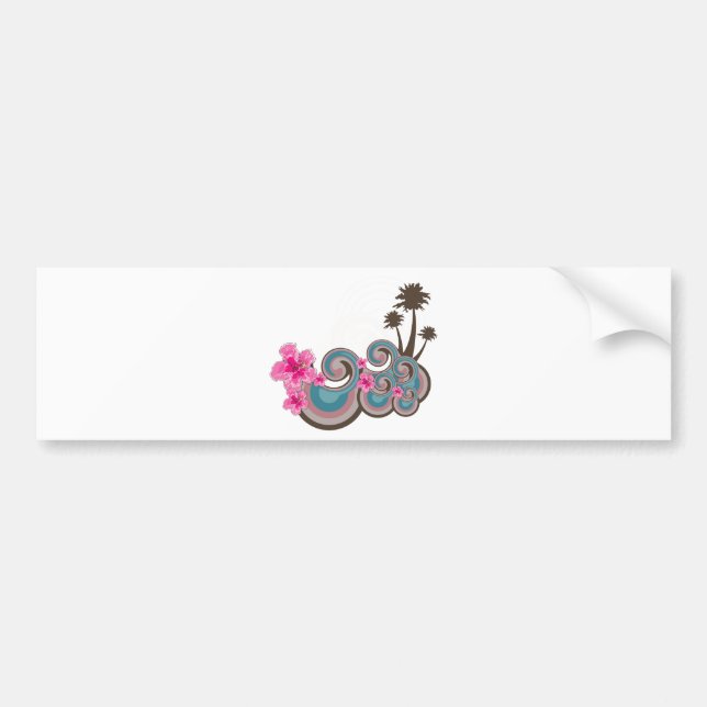 Customizable Tropical Bumper Sticker (Front)