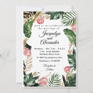 Customizable Tropical Flower Wedding Invitation