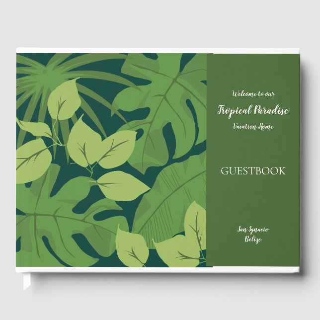 Customizable Tropical Home Guestbook (Front)