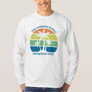 Customizable Tropical Island Palm Tree Long Sleeve T-Shirt