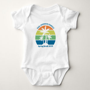 Customizable Tropical Island Palm Trees Cute Baby Bodysuit