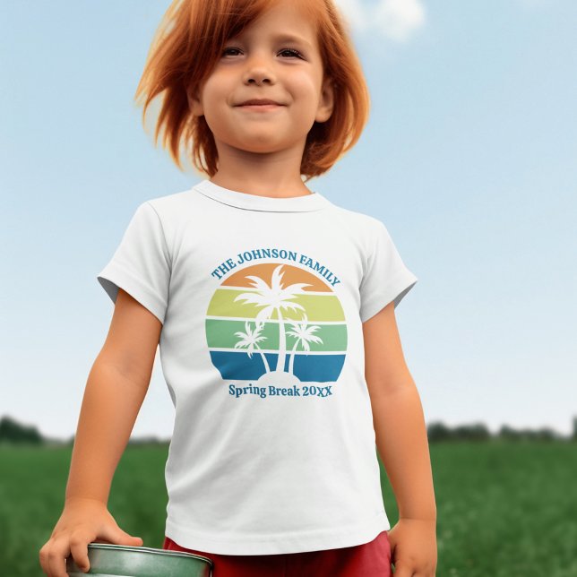 Customizable Tropical Island Palm Trees Cute Toddler T-shirt (Creator Uploaded)