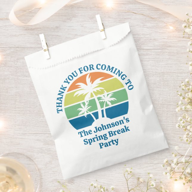 Customizable Tropical Island Palm Trees Party Favor Bag (Clipped)