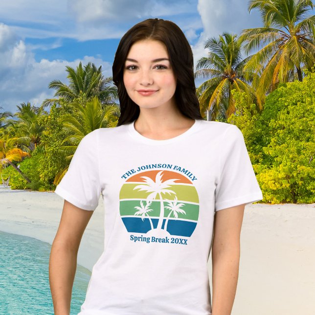 Customizable Tropical Island Palm Trees Women's Tri-Blend Shirt (Creator Uploaded)