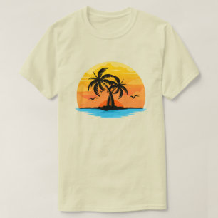 Customizable tropical isle palm trees T-Shirt