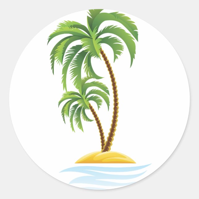 Customizable Tropics Classic Round Sticker (Front)
