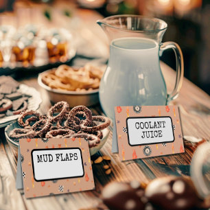 Customizable Truck Racing Buffet Food Table Card