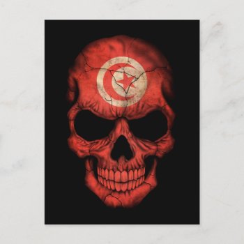 Customizable Tunisian Flag Skull Postcard by UniqueFlags at Zazzle