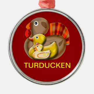 Customizable Turducken Design Metal Ornament