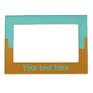 Customizable Turquoise and Mustard Magnetic Picture Frame