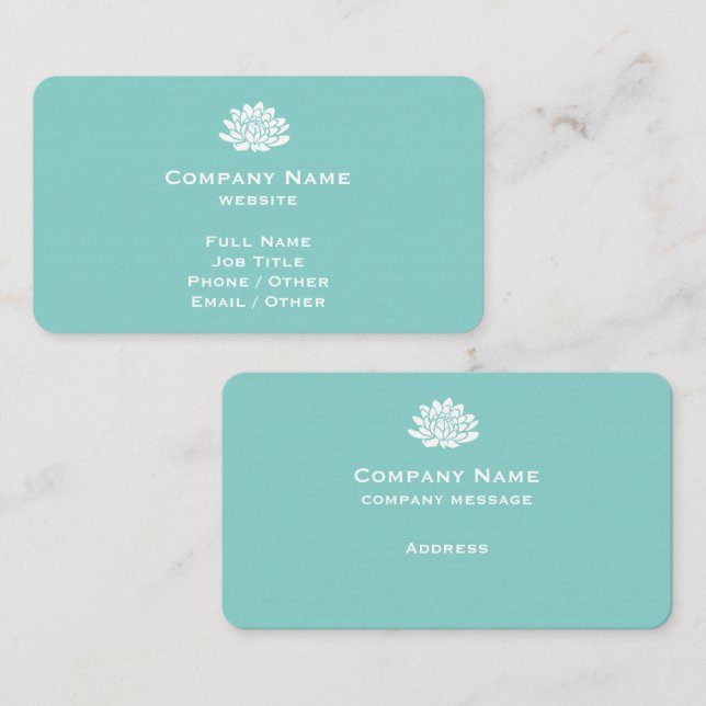 Customizable Turquoise Business Card (Front/Back)