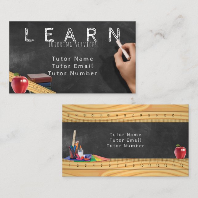 Customizable Tutor/Teacher Business Card (Front/Back)