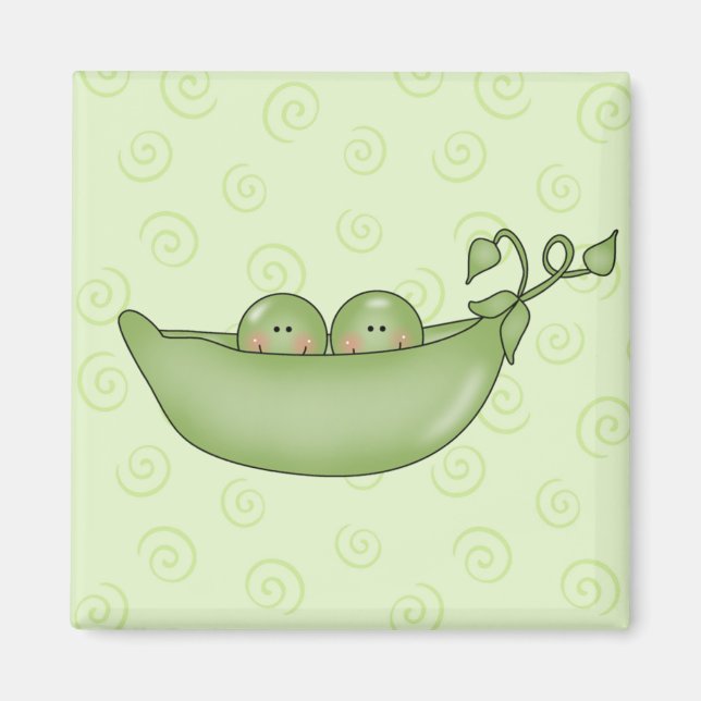 Customizable Two Peas in a Pod magnet (Front)