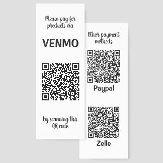 Customizable Two Sided Three QR code Bookmarks