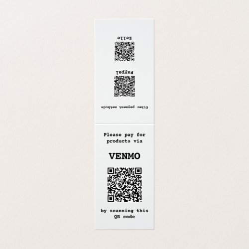 Customizable Two Sided Three QR code Folded Business Card