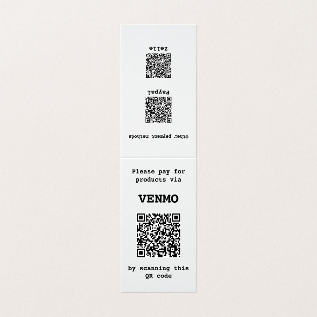 Customizable Two Sided Three QR code Folded Business Card (Outside Unfolded)