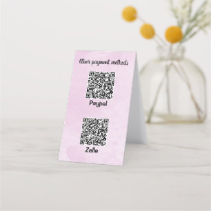 Customizable Two Sided Three QR code Watercolor Loyalty Card