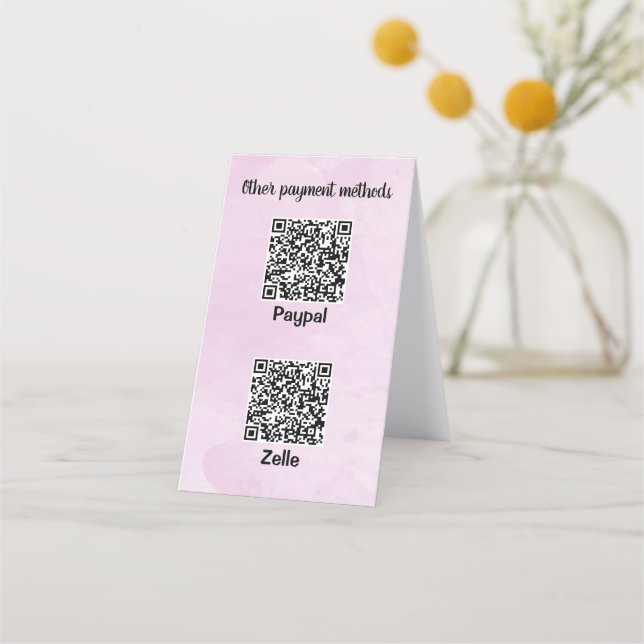 Customizable Two Sided Three QR code Watercolor  Loyalty Card (Back)