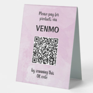 Customizable Two Sided Three QR code Watercolor Table Tent