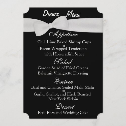 Customizable Two Sided WEDDING MENU