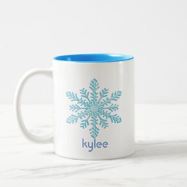 Customizable Two-Tone Christmas Mug -Holiday Cheer (Left)