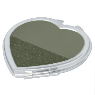 Customizable Two-Tone Heart Compact Mirror