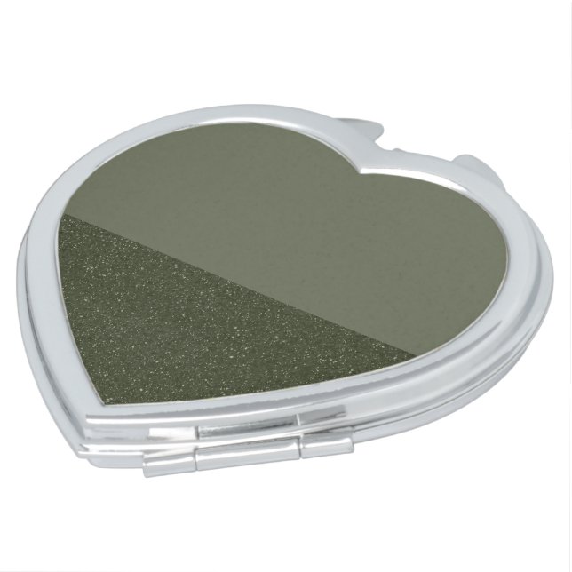 Customizable Two-Tone Heart Compact Mirror (Turned)
