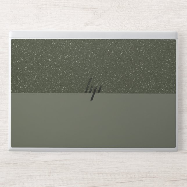 Customizable Two-Tone HP Laptop Skin – Moss Green (Front)