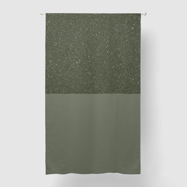 Customizable Two-Tone Moss Green Curtain (Front)