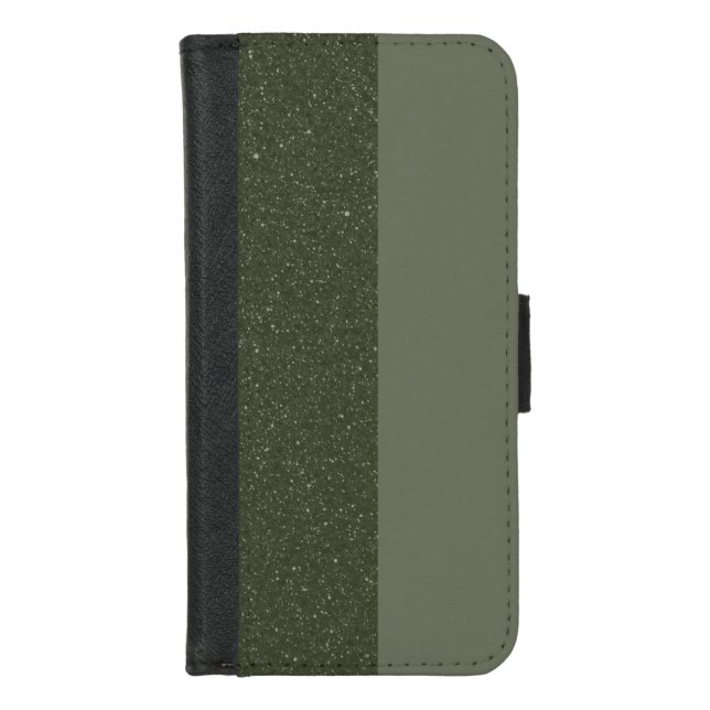 Customizable Two-Tone Moss Green iPhone 8/7 Wallet (Front)