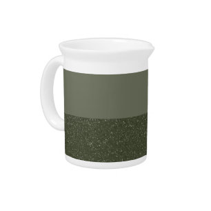 Customizable Two-Tone Moss Green Porcelain Pitcher