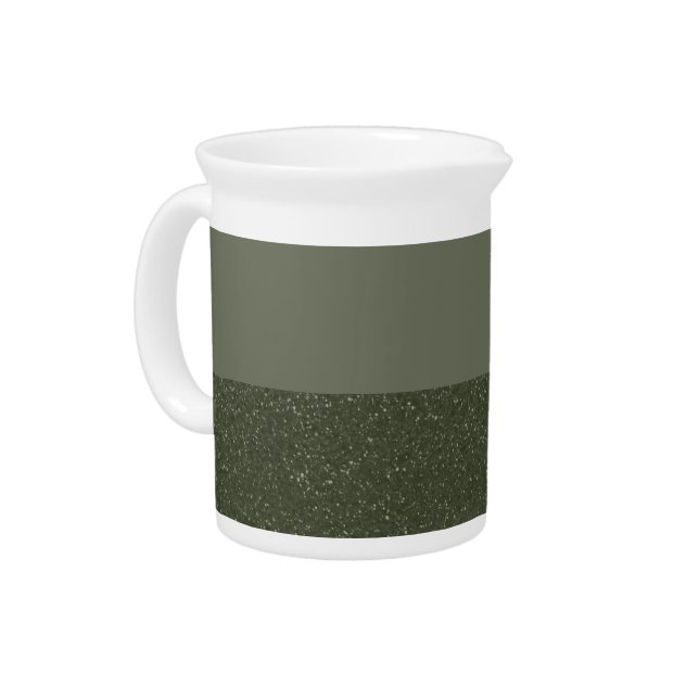 Customizable Two-Tone Moss Green Porcelain Pitcher (Left)